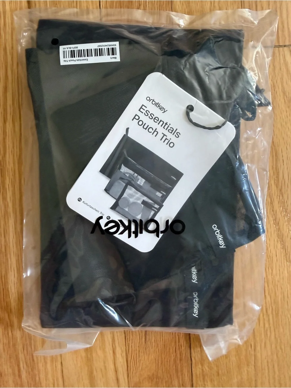 NWT: ORBITKEY Essentials Pouch Trio - Black, set of 3